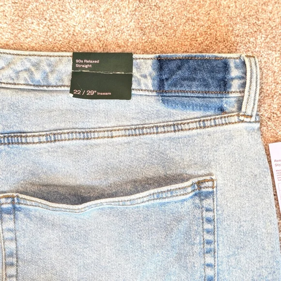 NWT Wild Fable 90s Relaxed High Rise Straight Jeans Slashed 22 - Picture 8 of 10